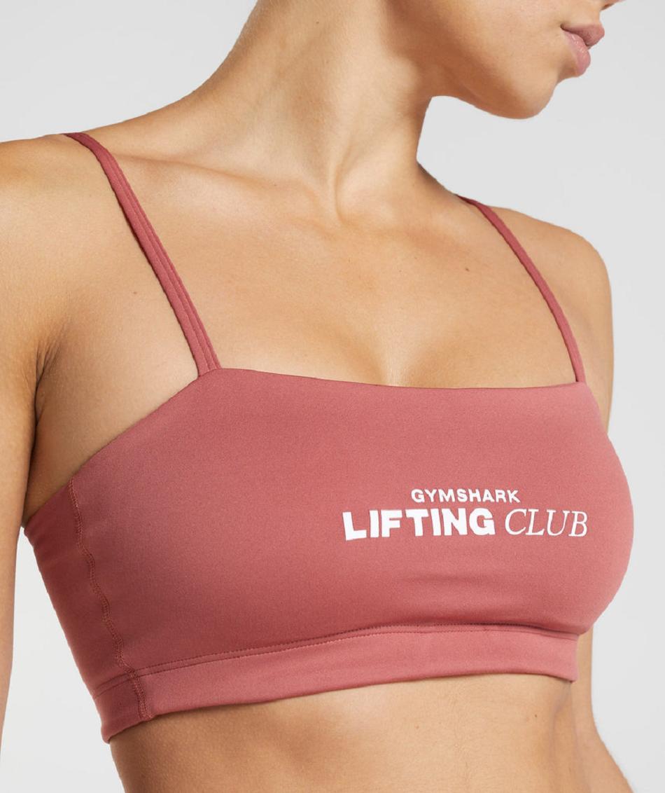 Sujetadores Deportivos Gymshark Social Club Mujer Rosas Marrones | CO 2061JPQ